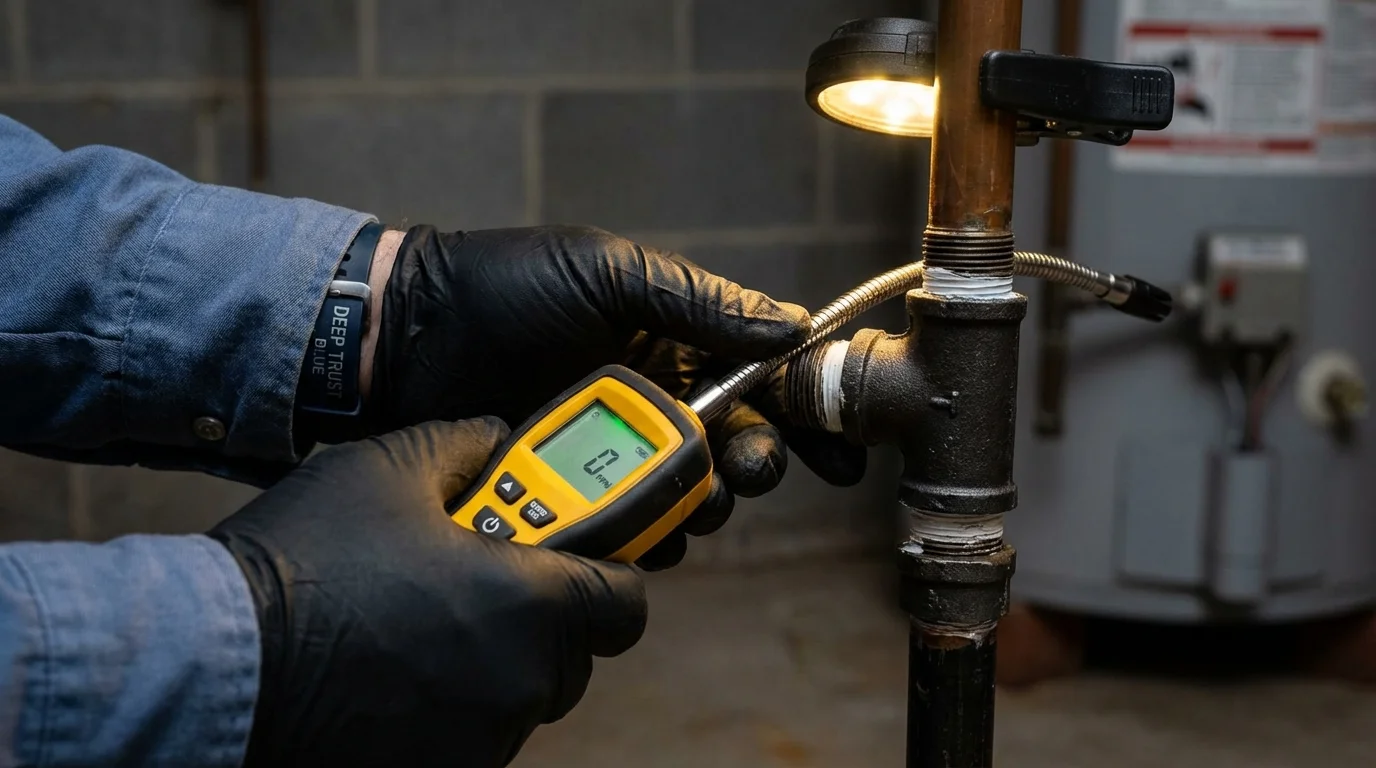 Gas leak detection with electronic sniffer by Johns Plumbing LLC in Rye