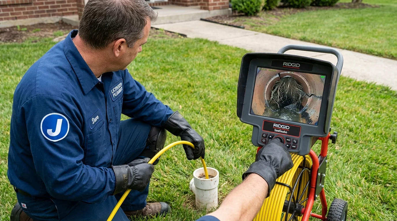 Sewer camera inspection being performed by Johns Plumbing LLC in Rye